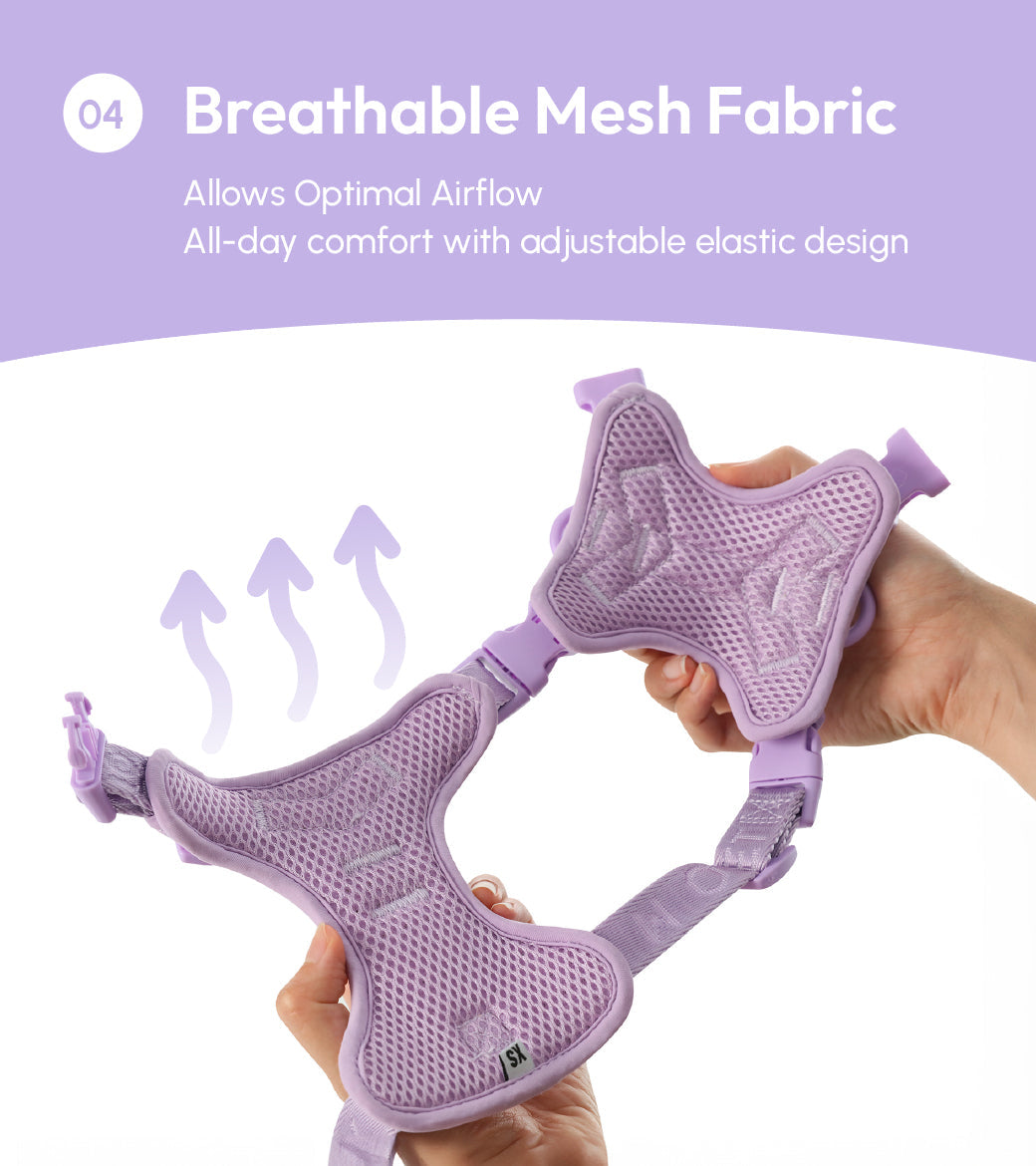 NO PULL ACTIVE  PET HARNESS - MINT PURPLE