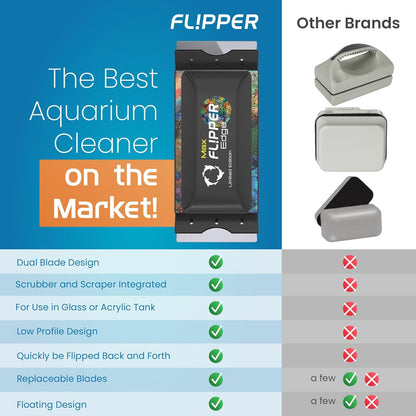 Flipper Edge Limited Edition Puffer 2 in 1 Floating Magnetic Aquarium Algae Cleaner (MAX)