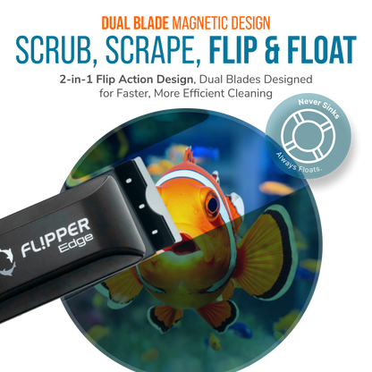 Flipper Edge 2 in 1 Floating Magnetic Aquarium Algae Cleaner (Standard)