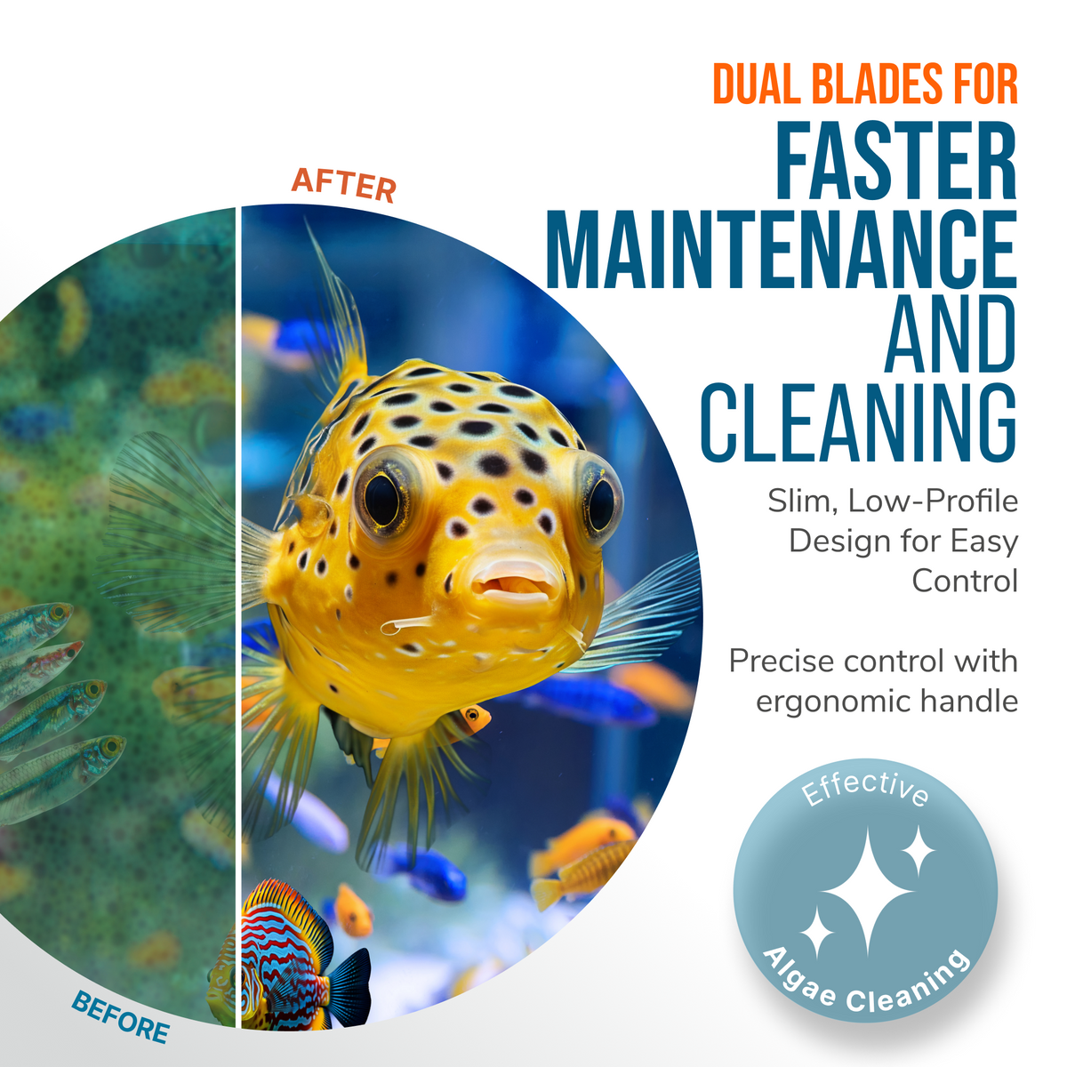 Flipper Edge 2 in 1 Floating Magnetic Aquarium Algae Cleaner (MAX)