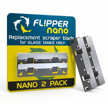 Two stainless steel replacement blades for Flipper Nano Aquarium Cleaner on glass tanks up to 6mm thick