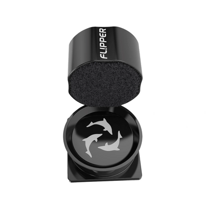 Flipper Pico Black 2-in-1 aquarium magnet cleaner with dual-sided scrubber and scraper for glass tanks up to 6mm thick