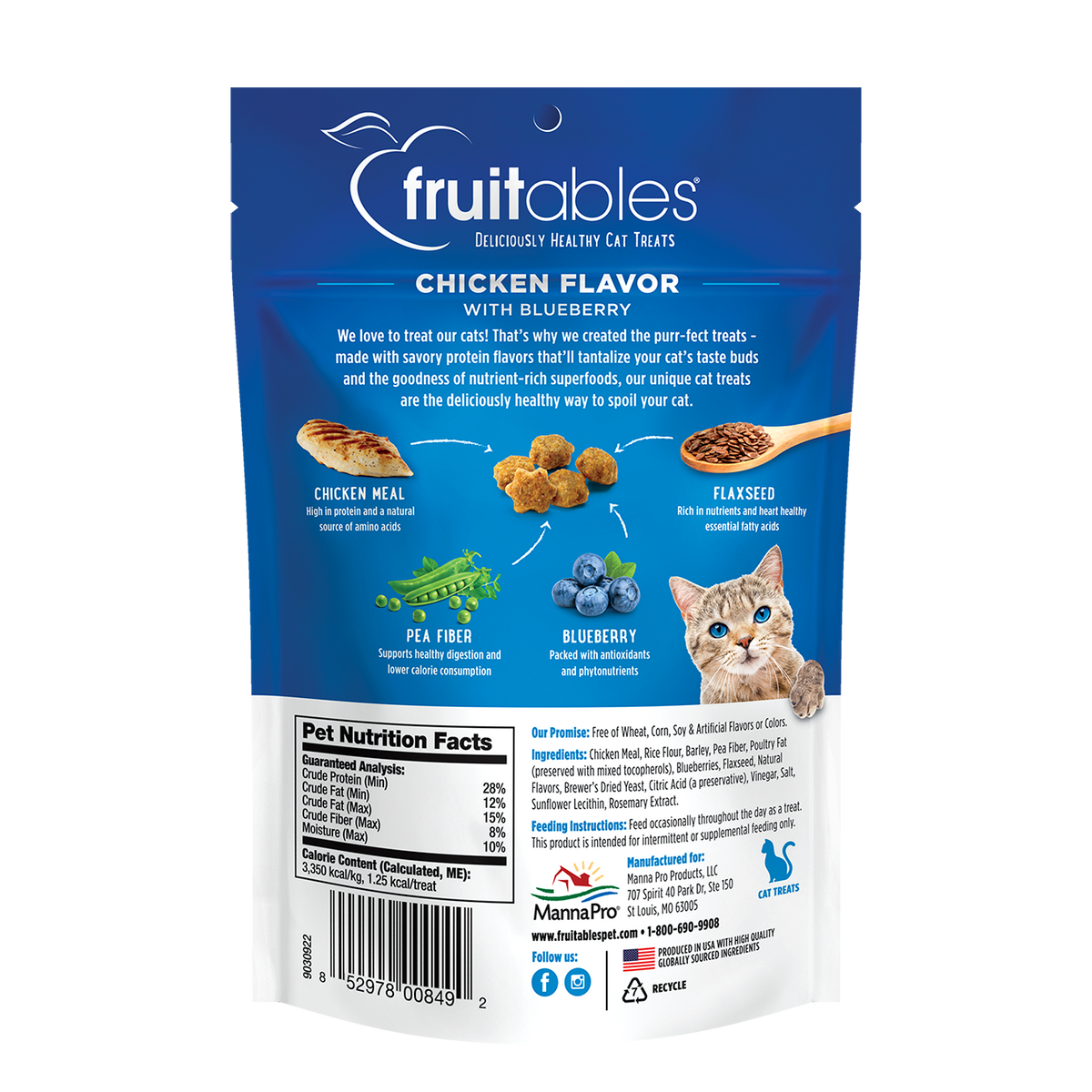 Fruitables Chicken Flavor with Blueberry Cat Treats (2.5oz)