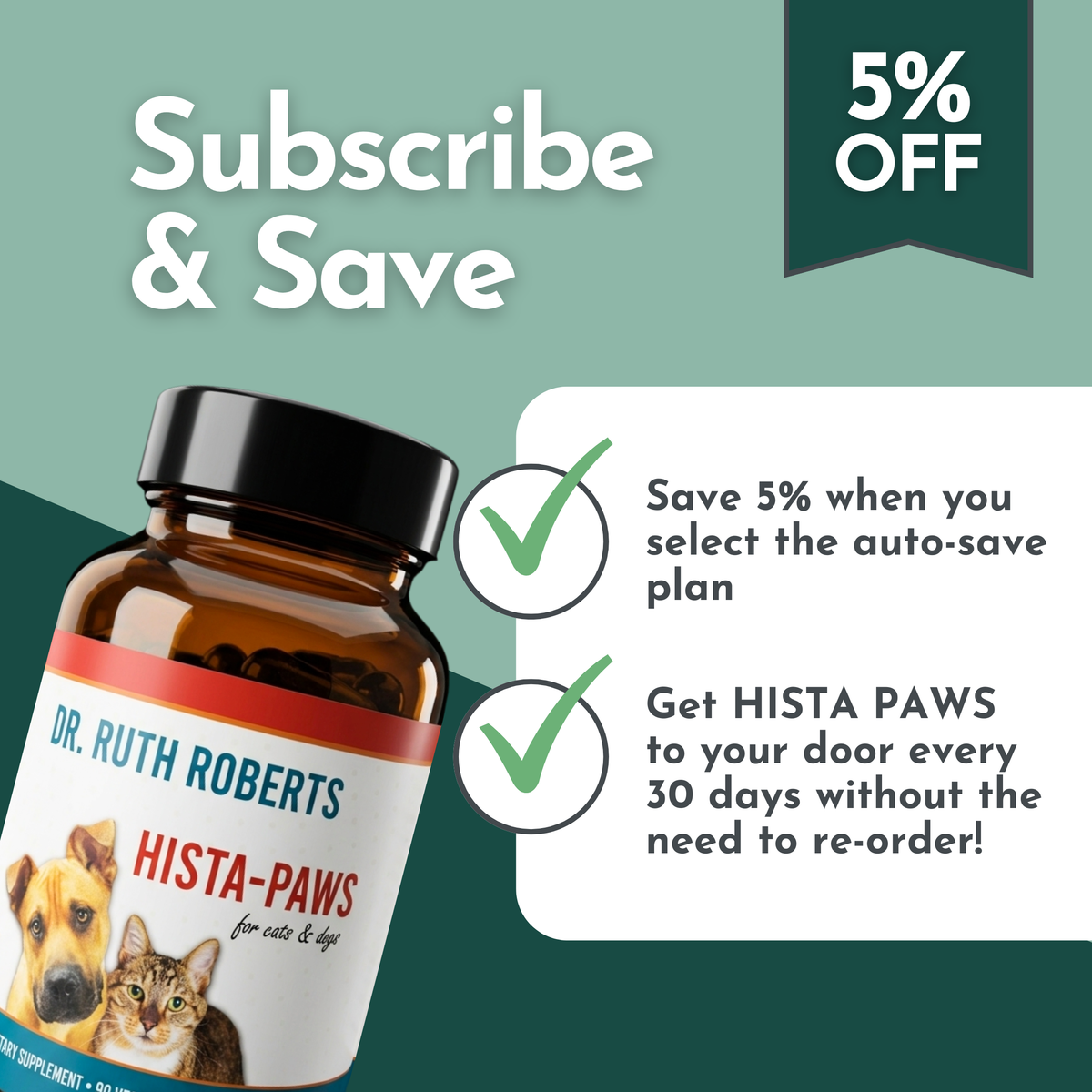 Hista Paws with Quercetin for Dogs and Cats