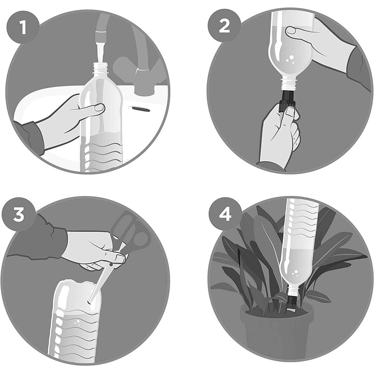 Blumat Bottle Adapter XL Plant Watering Stakes for Large Plants - 4 Pack XL