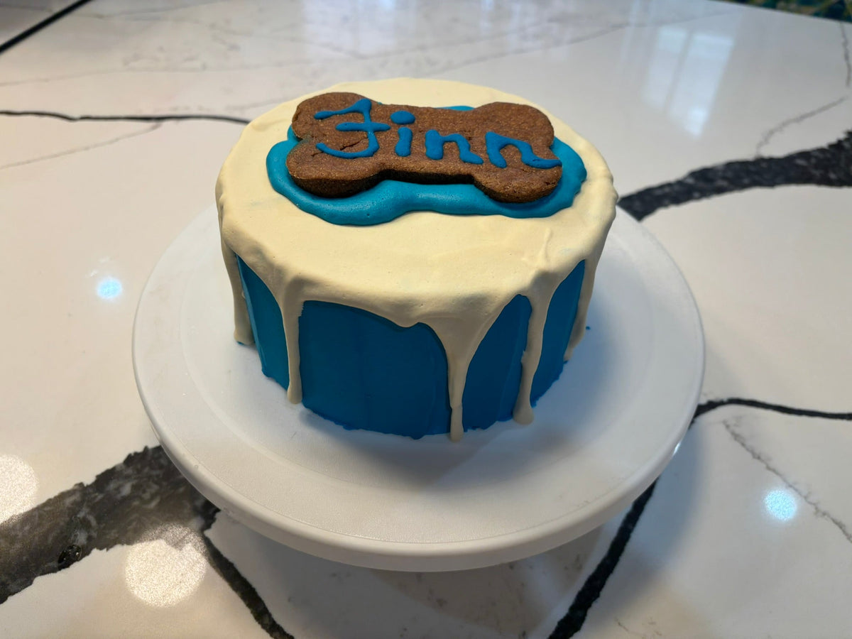 Organic Finn Birthday Dog Cake | Peanut Butter Banana Dog Cake (Handmade in NJ)