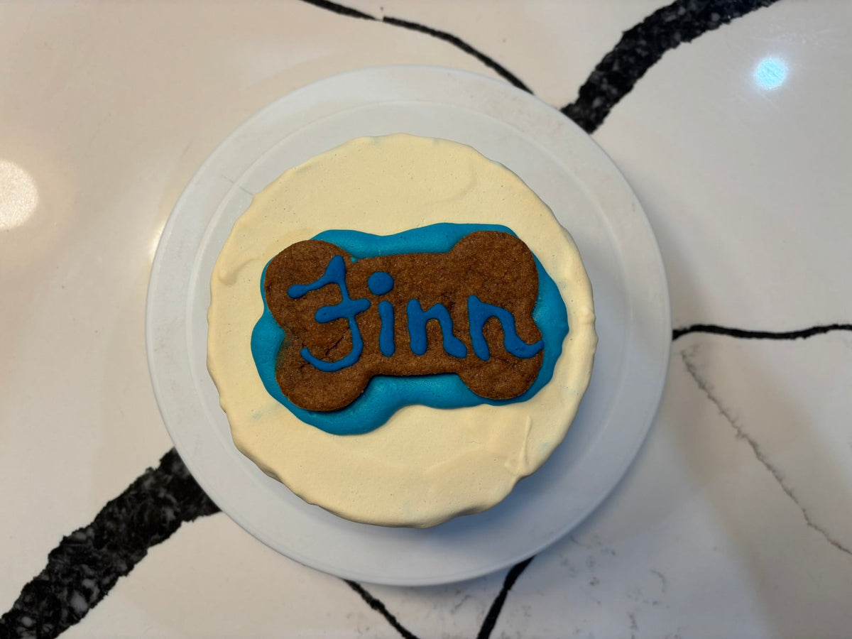 Organic Finn Birthday Dog Cake | Peanut Butter Banana Dog Cake (Handmade in NJ)