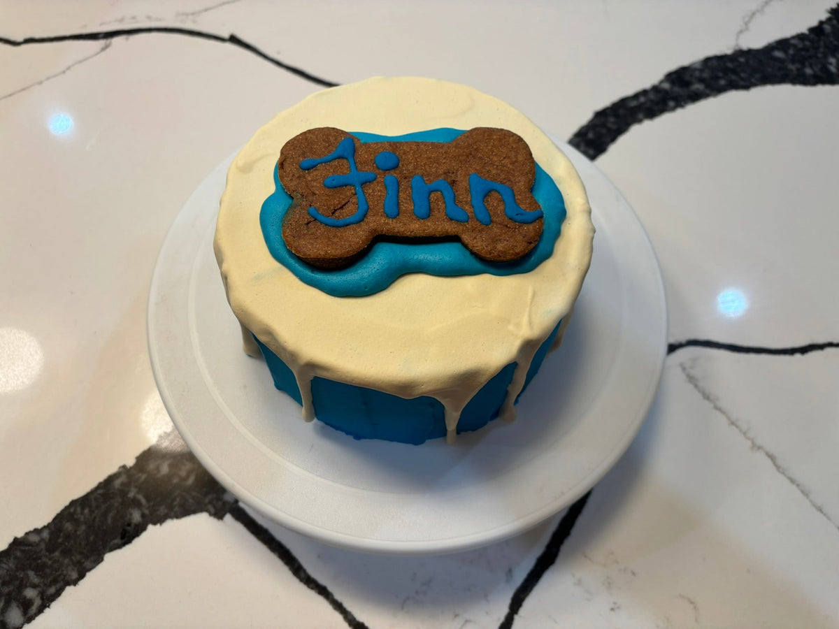 Organic Finn Birthday Dog Cake | Peanut Butter Banana Dog Cake (Handmade in NJ)