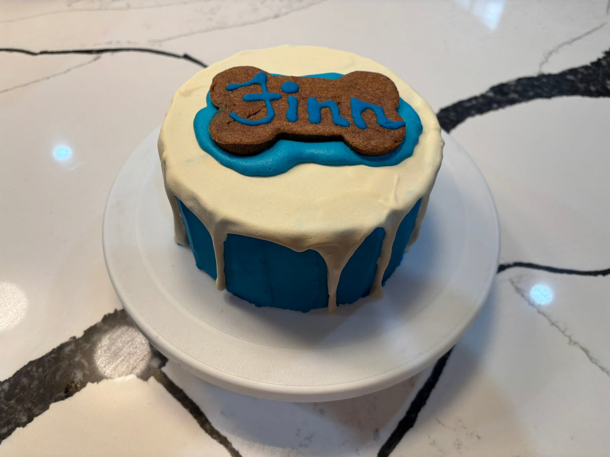 Organic Finn Birthday Dog Cake | Peanut Butter Banana Dog Cake (Handmade in NJ)