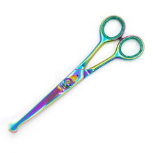 Jeffers Ball-Tip Curved Grooming Shear in Multicolored Stainless Steel, 6 1/2"