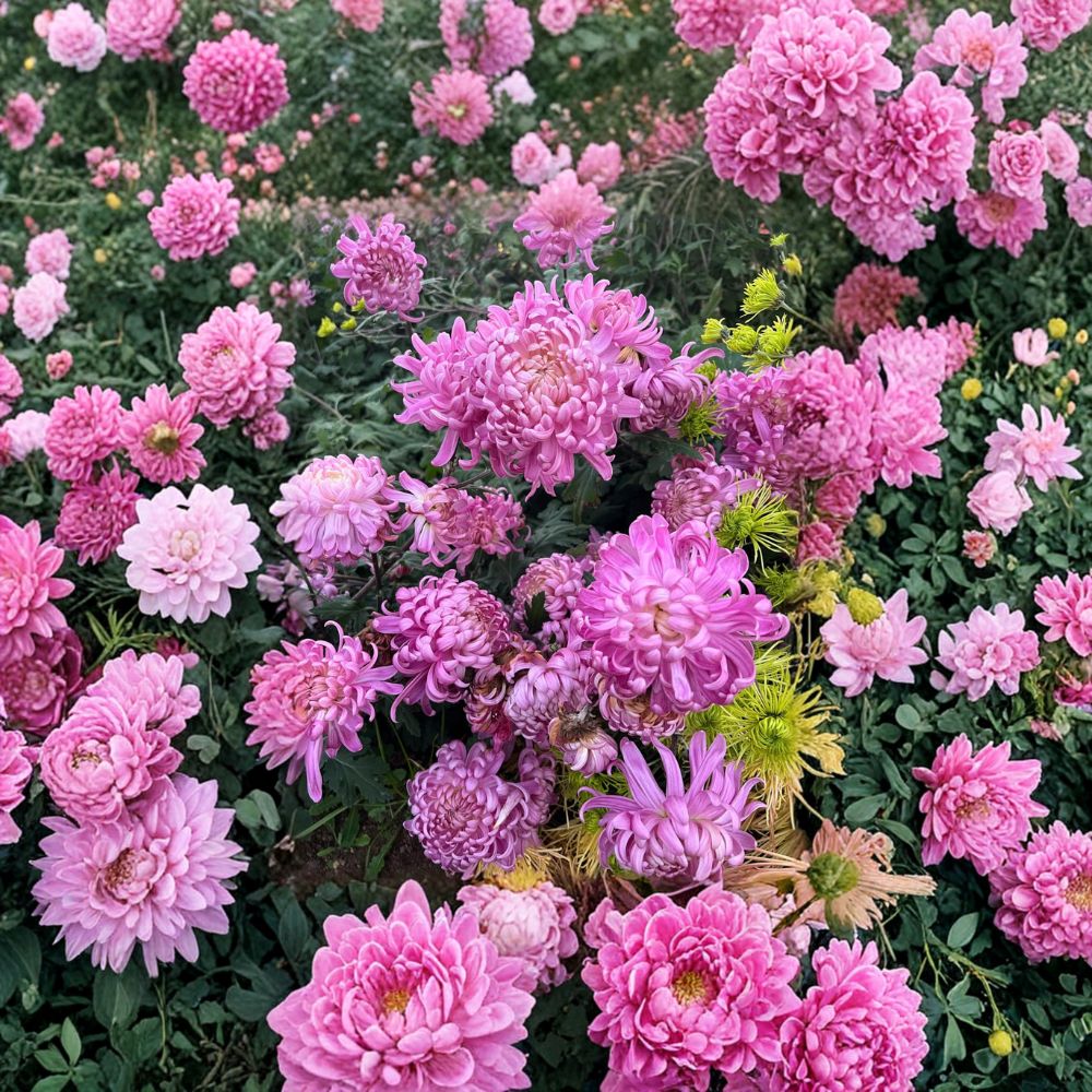 2-Pack Pink Queen Mum Plants – Large Pink Chrysanthemum Perennials in Nursery Pots