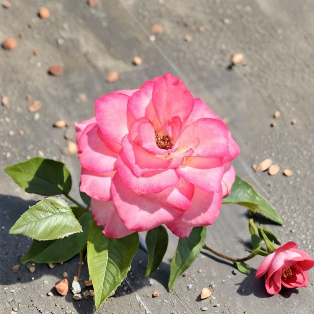 Nicole Everblooming Floribunda Rose Live Plant – 1 Gallon | White & Pink Rose Bush