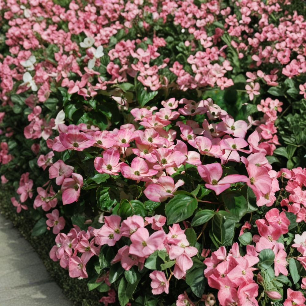 Satomi Pink Kousa Dogwood - Live Flowering Tree in 1 Gallon Pot | Cornus kousa 'Satomi' Pink Dogwood