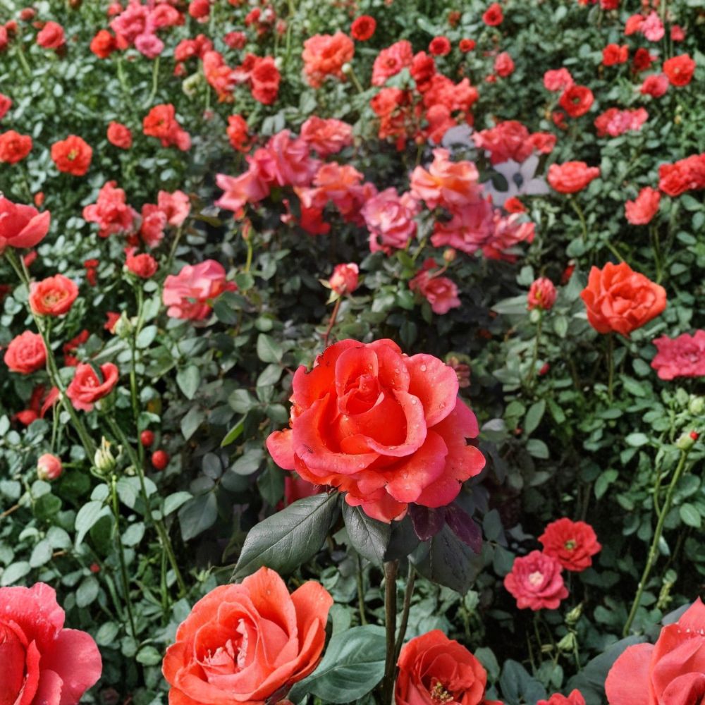 Ring of Fire Rose Live Plant | 3 Gallon Hybrid Tea Rose | Vibrant Blooming Shrub for Garden & Landscape