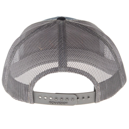 Navy And Charcoal Leather Patch Logo Mesh Back Cap