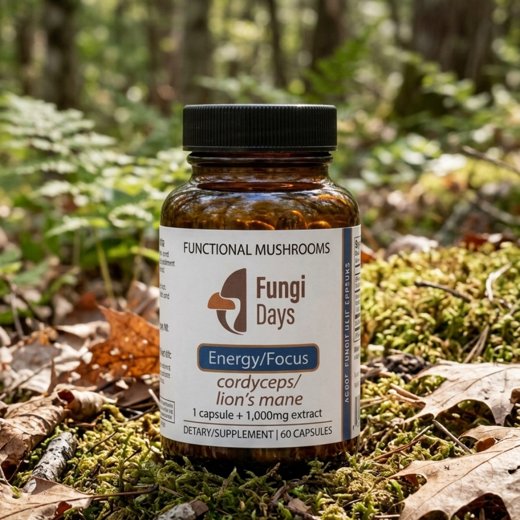 Daytime Energy & Focus Capsules – Lions Mane & Cordyceps