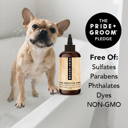THE SENSITIVE ONE Hypoallergenic Dog & Puppy Shampoo — With Hemp Oil, Aloe & Oatmeal for Sensitive Skin
