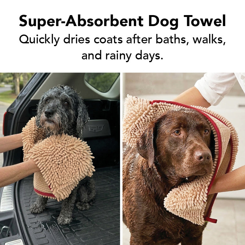THE TOWEL Microfiber Dog & Cat Drying Towel — Hand Pockets, Odor-Resistant & 7× Water Absorbent