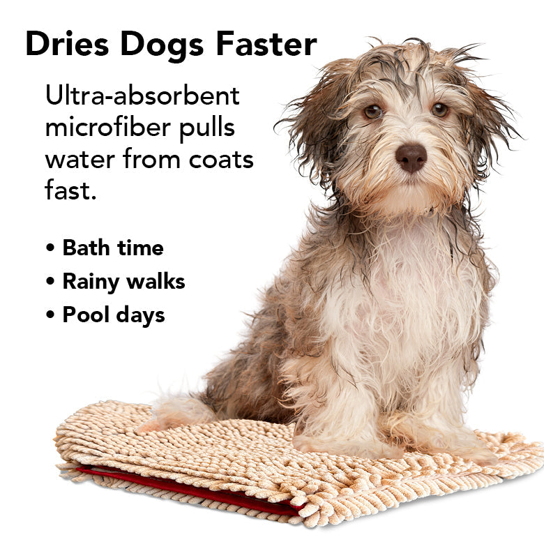 THE TOWEL Microfiber Dog & Cat Drying Towel — Hand Pockets, Odor-Resistant & 7× Water Absorbent