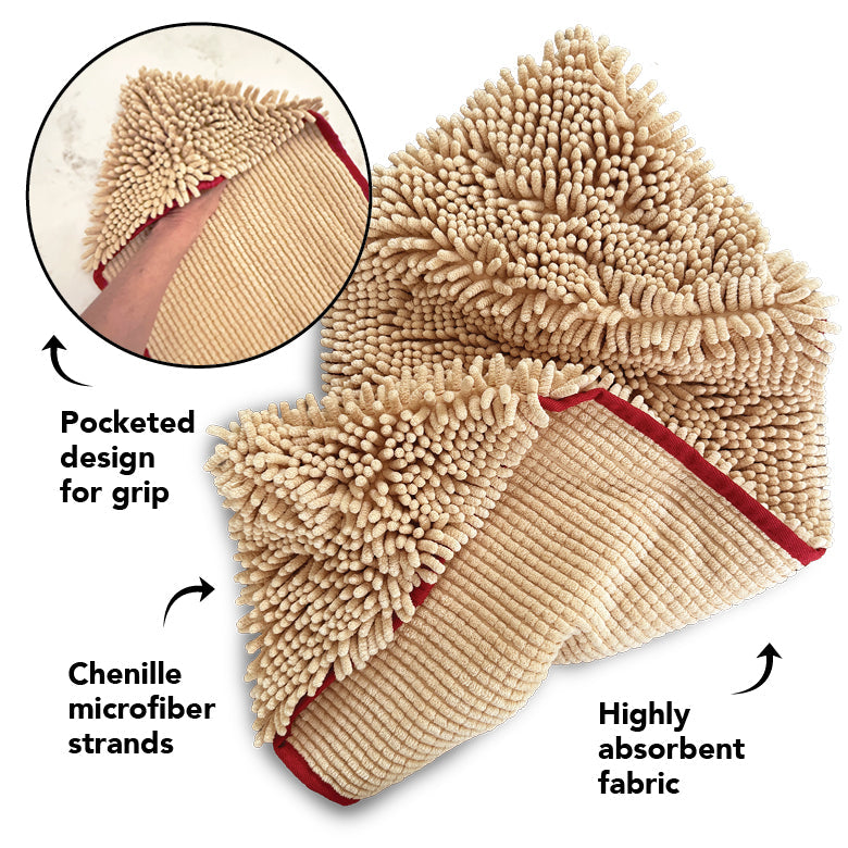 THE TOWEL Microfiber Dog & Cat Drying Towel — Hand Pockets, Odor-Resistant & 7× Water Absorbent