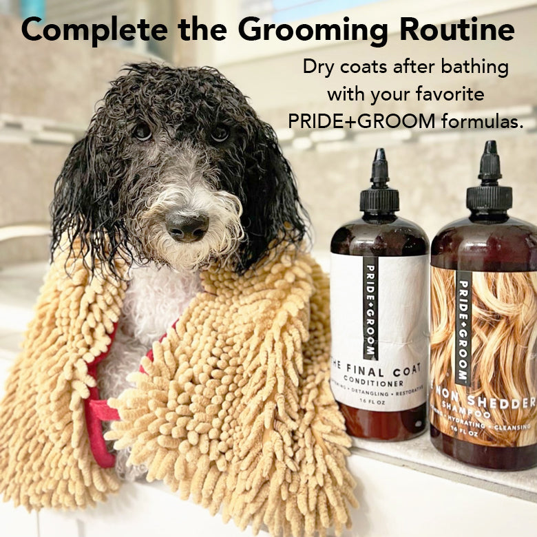 THE TOWEL Microfiber Dog & Cat Drying Towel — Hand Pockets, Odor-Resistant & 7× Water Absorbent