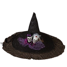 Fabric Halloween Witches Hat - Skulls