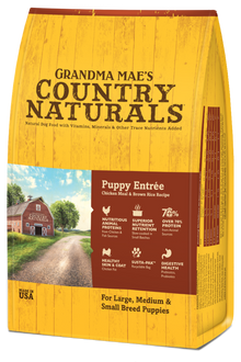 Grandma Mae's Country Naturals Puppy Entrée with Meat & Brown Rice
