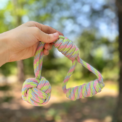 Rainbow Hemp Tug Toy | Monkey Fist