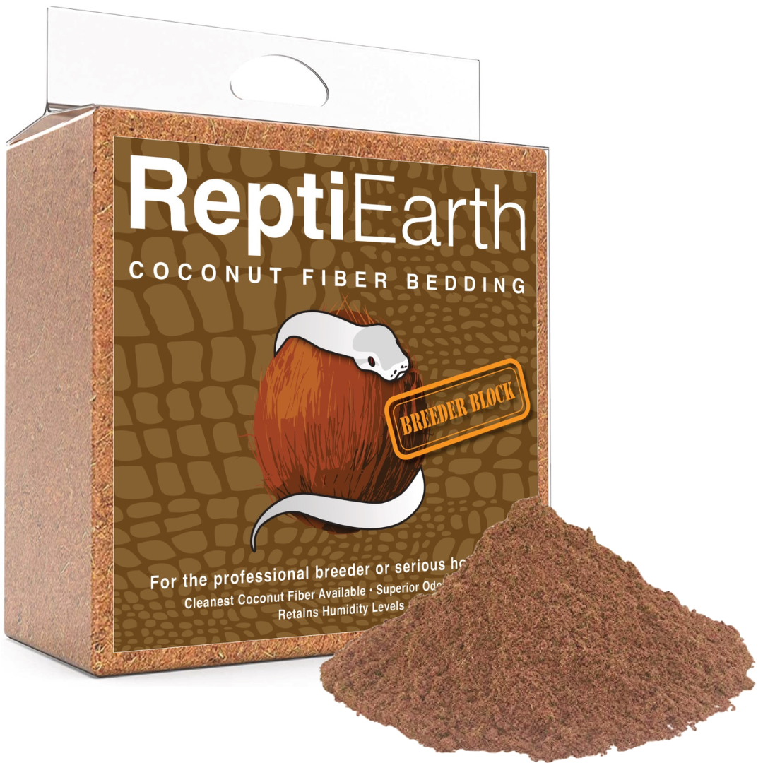 ReptiEarth Breeder Blocks premium coconut fiber substrate for reptile and amphibian bioactive terrariums