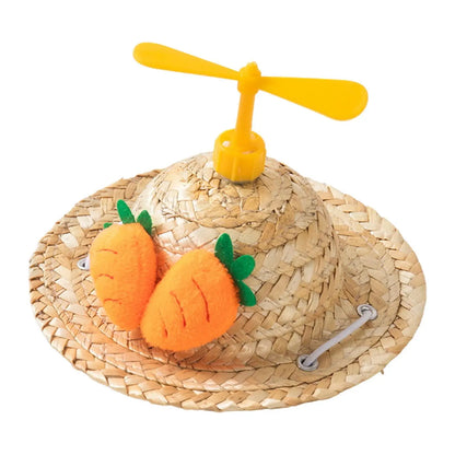 Pet Straw Hat Cute Party Dress up Adjustable Chin Strap Dog Hat Pets Accessory Pet Costume Hat for Outdoor Sports Summer Walking