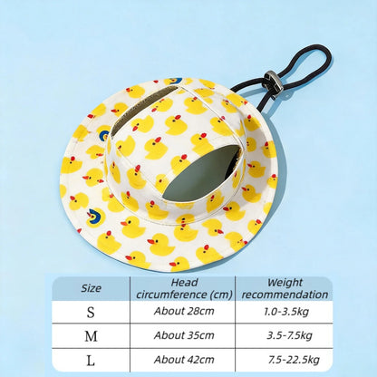 Adjustable Dog Cap Printed Puppy Hat for Small Medium Dogs Pug Corgi Dachshund Outdoor Sun Shade Daily Pet Costume Accessory Use