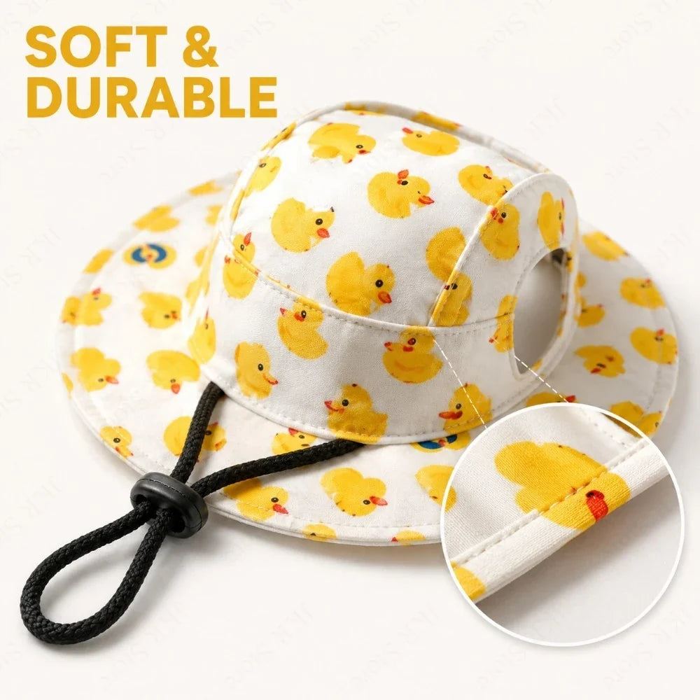 Adjustable Dog Cap Printed Puppy Hat for Small Medium Dogs Pug Corgi Dachshund Outdoor Sun Shade Daily Pet Costume Accessory Use