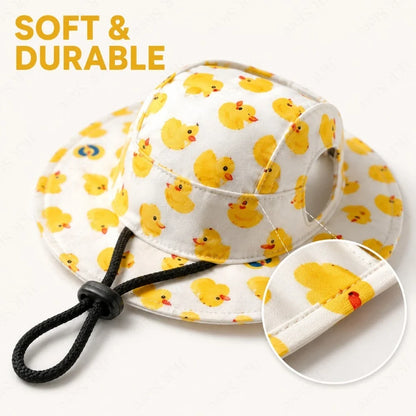 Adjustable Dog Cap Printed Puppy Hat for Small Medium Dogs Pug Corgi Dachshund Outdoor Sun Shade Daily Pet Costume Accessory Use