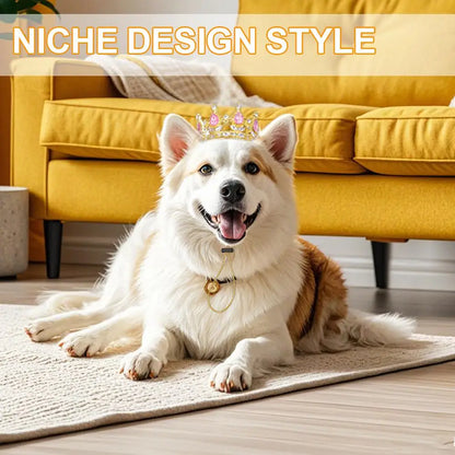 Pet Crown Hat with Adjustable String, Cute Dog Cat Tiara Headband for Birthday, Party, Photo Shoot, Pet Costume Accessory