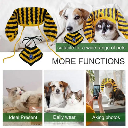 Funny Dog Costumes Egyptian Pet Costume Accessory Party Outfits Adjustable Hat Bandana Photo Props for Small Medium Breeds Cat