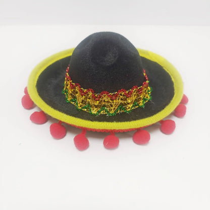 Mexican Mini Hat Headband Party Festival Pet Costume Cute Cat Dog Small Hat Adjustable Holiday Outfit Fun Halloween Birthday