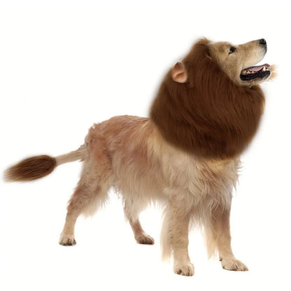 Funny Lion Hat for Dogs Cute Pet Costume with Ears Halloween Dress Up Accessory