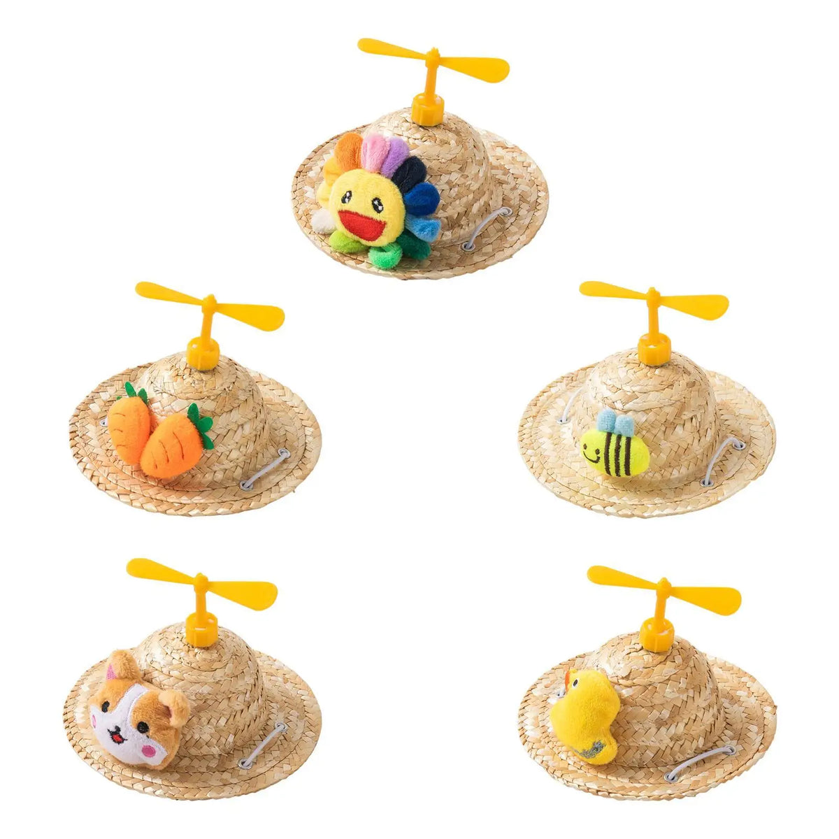 Pet Straw Hat Cute Party Dress up Adjustable Chin Strap Dog Hat Pets Accessory Pet Costume Hat for Outdoor Sports Summer Walking