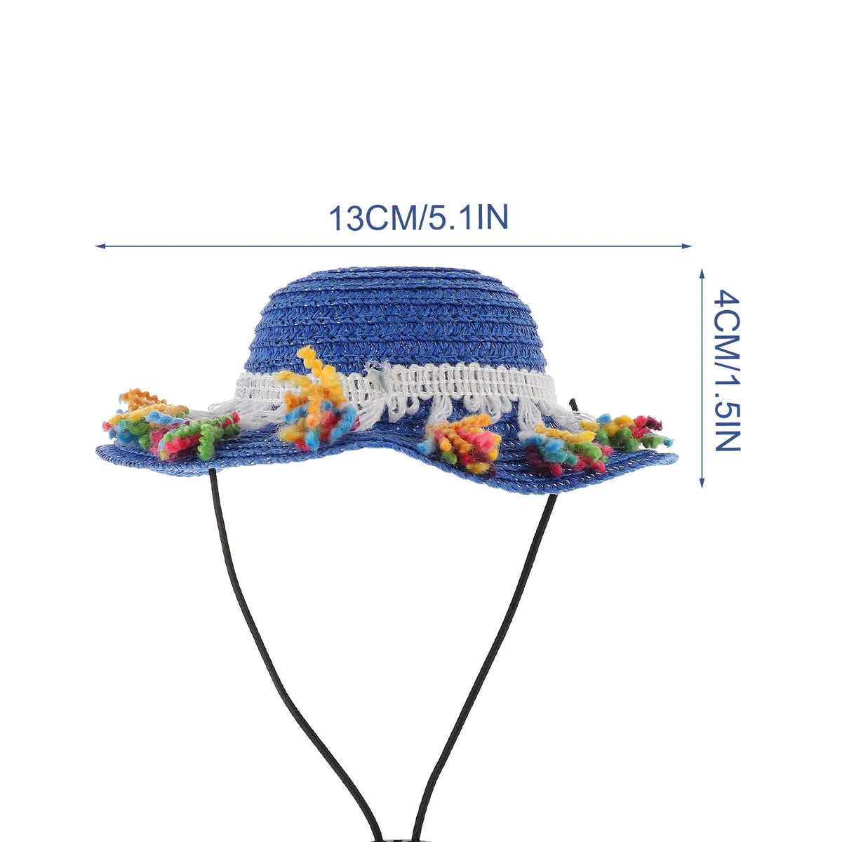 Stylish Lightweight Dog Straw Hat Pet Costume Hat for Photos Parties Daily Wear Adjustable Comfortable Sombrero Head Decor