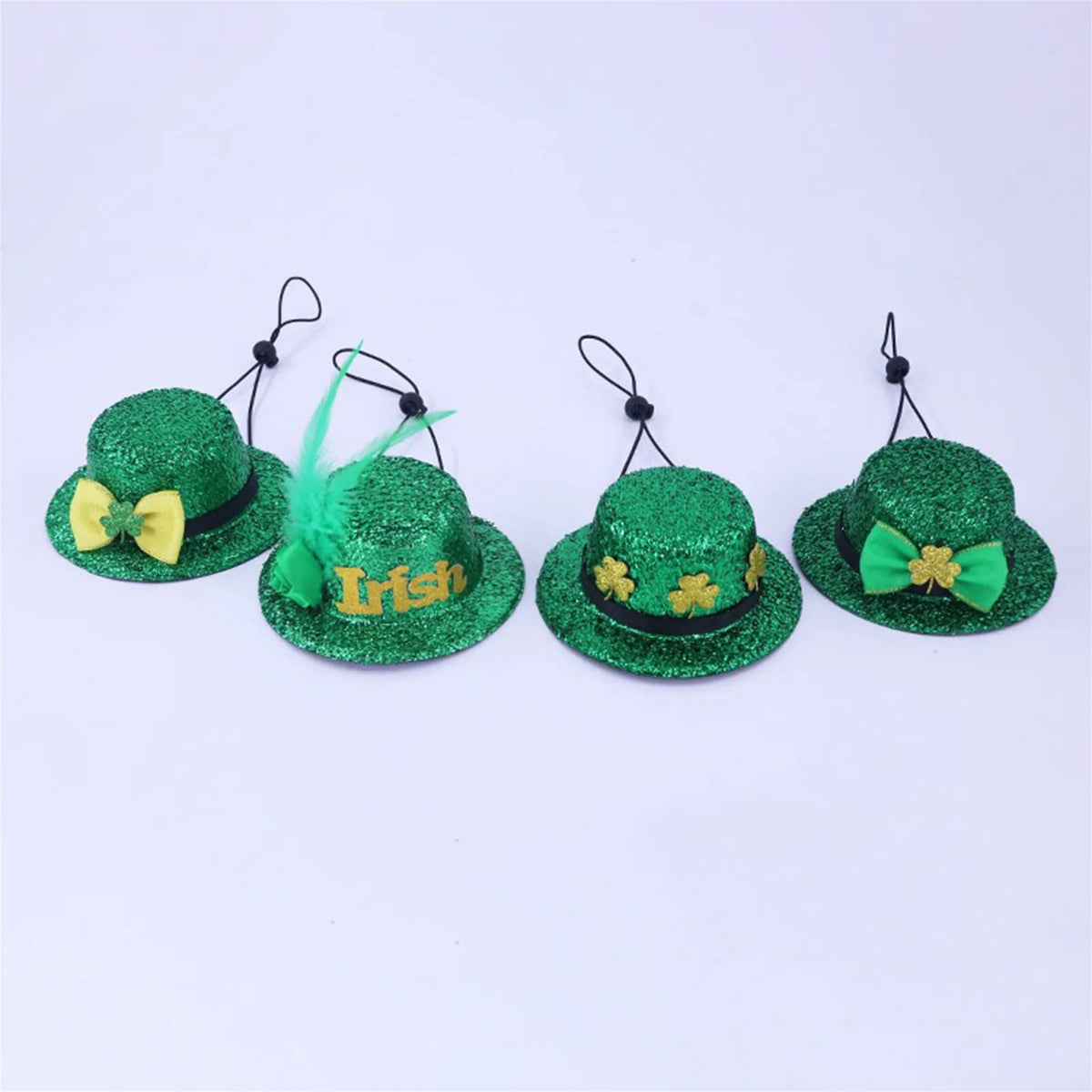 St Patrick s Day Pet Costume Set 4Pcs Irish Hat and Bow Tie for Small Dogs and Cats Green Shamrock Party Supplies for Pets