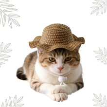 Pet Woven Straw Hat For Cats Cute Cat Headwear Fashion Pet Costume Accessories For Photo Shoot Pet Dress Up Supplies