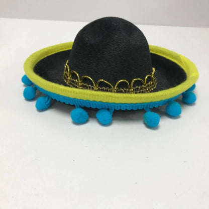Mexican Mini Hat Headband Party Festival Pet Costume Cute Cat Dog Small Hat Adjustable Holiday Outfit Fun Halloween Birthday