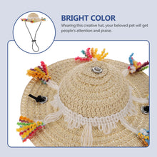 Stylish Lightweight Dog Straw Hat Pet Costume Hat for Photos Parties Daily Wear Adjustable Comfortable Sombrero Head Decor
