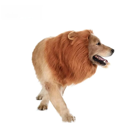 Funny Lion Hat for Dogs Cute Pet Costume with Ears Halloween Dress Up Accessory