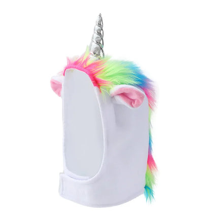 Rainbow Plush Pet Unicorn Hat for Dogs And Cats with Horn Halloween Cosplay Party Photo Props Small Pet Costume Headwear