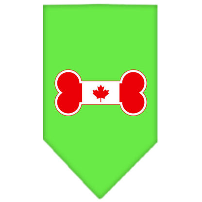 Pet and Dog Bandana Screen Printed, "Bone Shaped Canadian Flag"