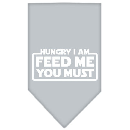 Pet and Dog Bandana Screen Printed, "Hungry I Am, Feed Me You Must"