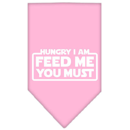 Pet and Dog Bandana Screen Printed, "Hungry I Am, Feed Me You Must"