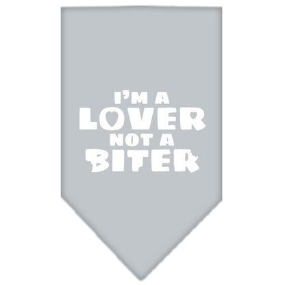 Pet and Dog Bandana Screen Printed,  "I'm a Lover, Not A Biter"