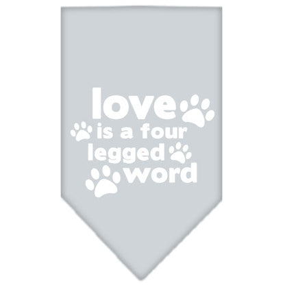 Pet and Dog Bandana Screen Printed, "Love Is A Four Legged Word"